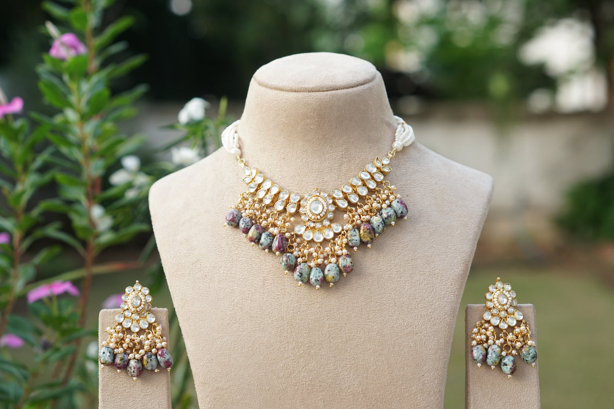 Kundan Necklace Set (4-9629)(A)