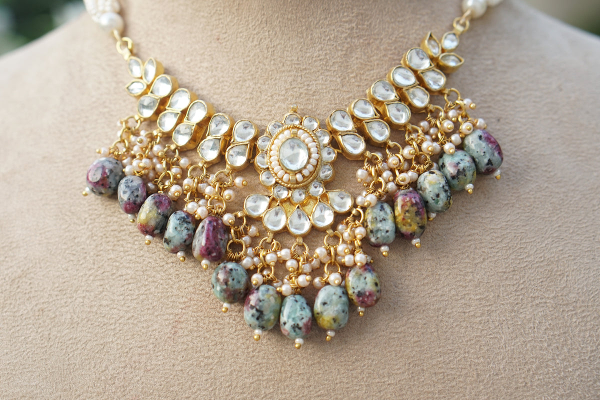 Kundan Necklace Set (4-9629)(A)