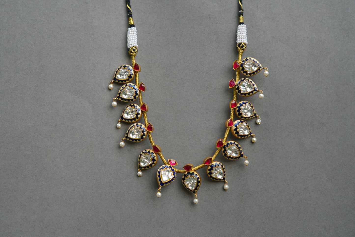 Exclusive Kundan Meena necklace set (4-6009)(R)(preorder) - JEWELSTYLE