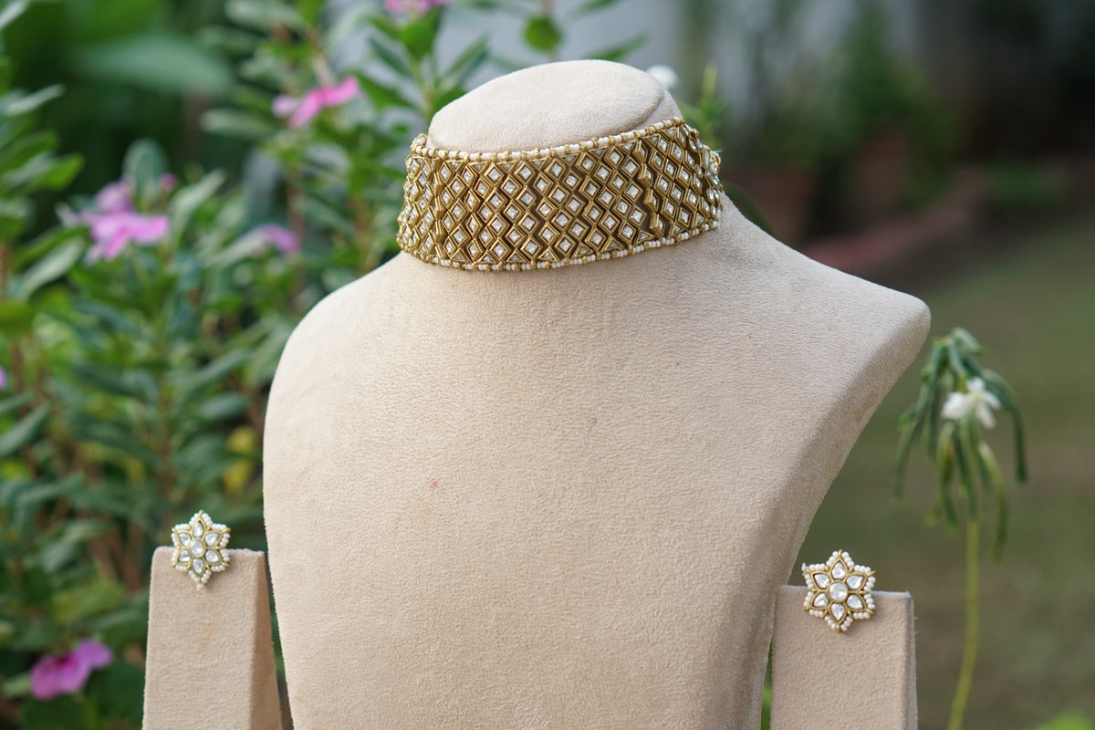 Kundan Necklace Set (4-9630)(A)