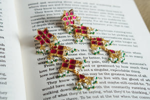 Pink Kundan earring (1-4625)(R)