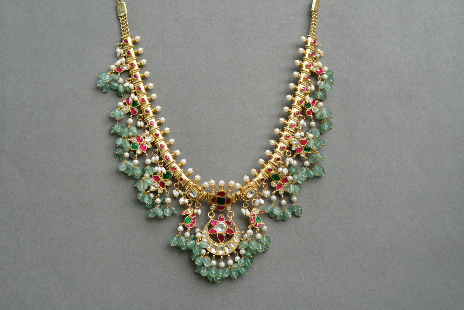 Kundan necklace (4-5949)(R)(PREORDER) - JEWELSTYLE