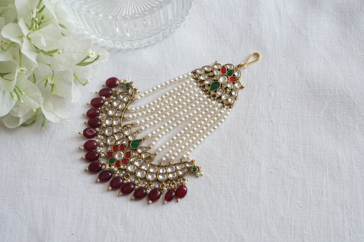 White and Ruby Kundan Passa (5-1814)(A)