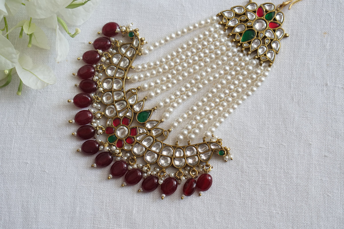 White and Ruby Kundan Passa (5-1814)(A)