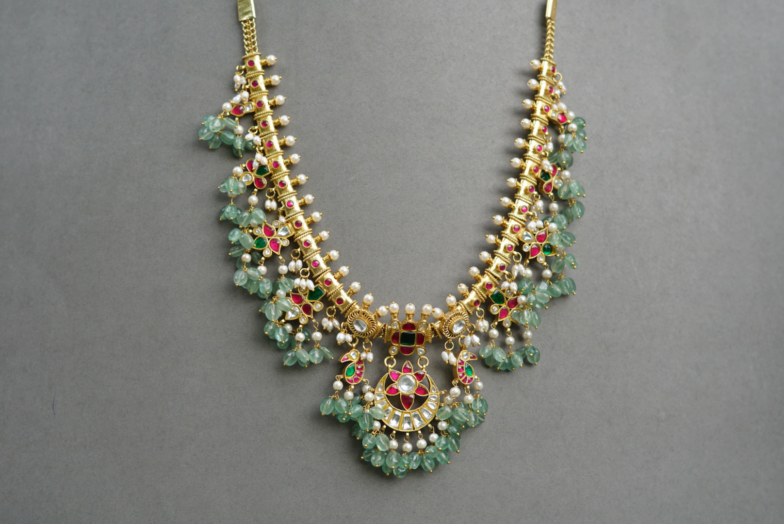 Kundan necklace (4-5949)(R)(PREORDER) - JEWELSTYLE