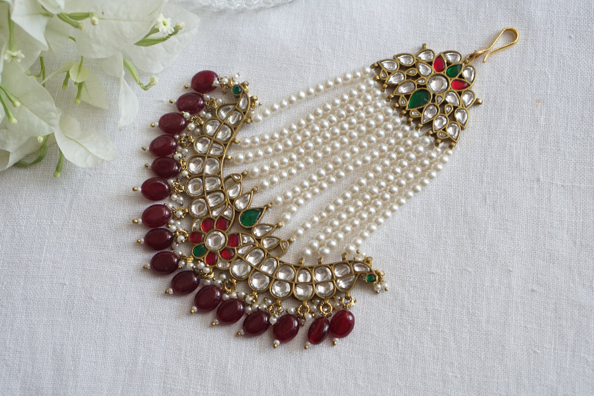 White and Ruby Kundan Passa (5-1814)(A)