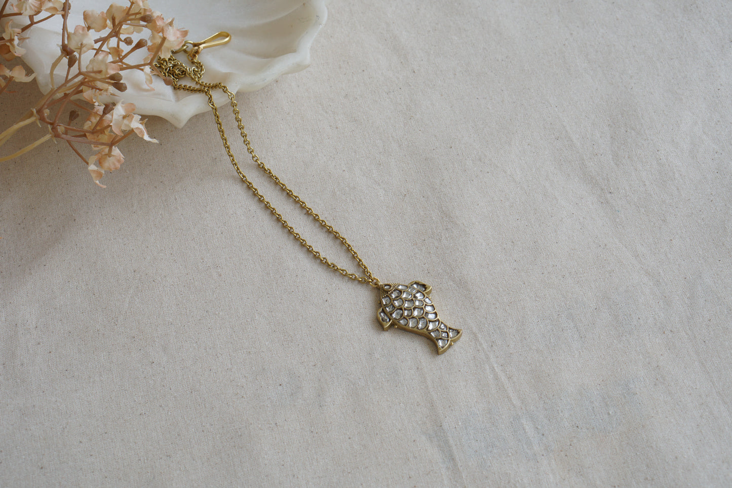 Fish Kundan Pendant (4-8919)(A) - JEWELSTYLE
