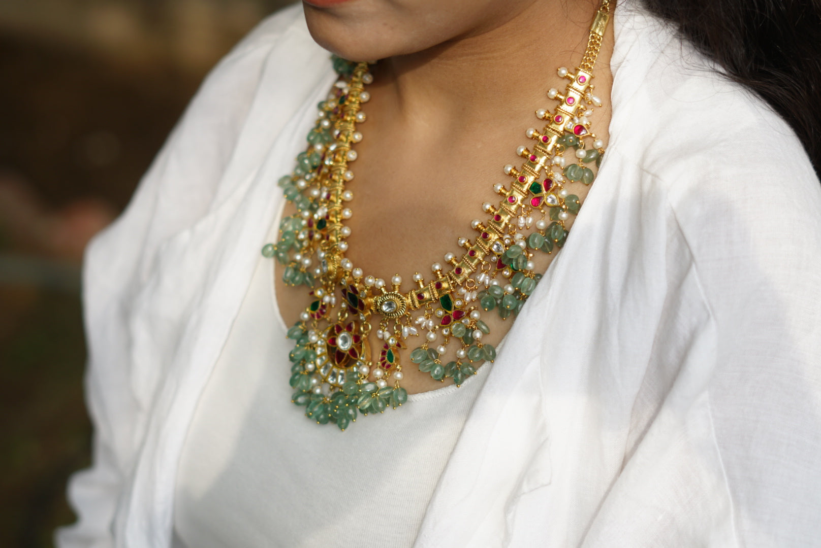 Kundan necklace (4-5949)(R)(PREORDER) - JEWELSTYLE