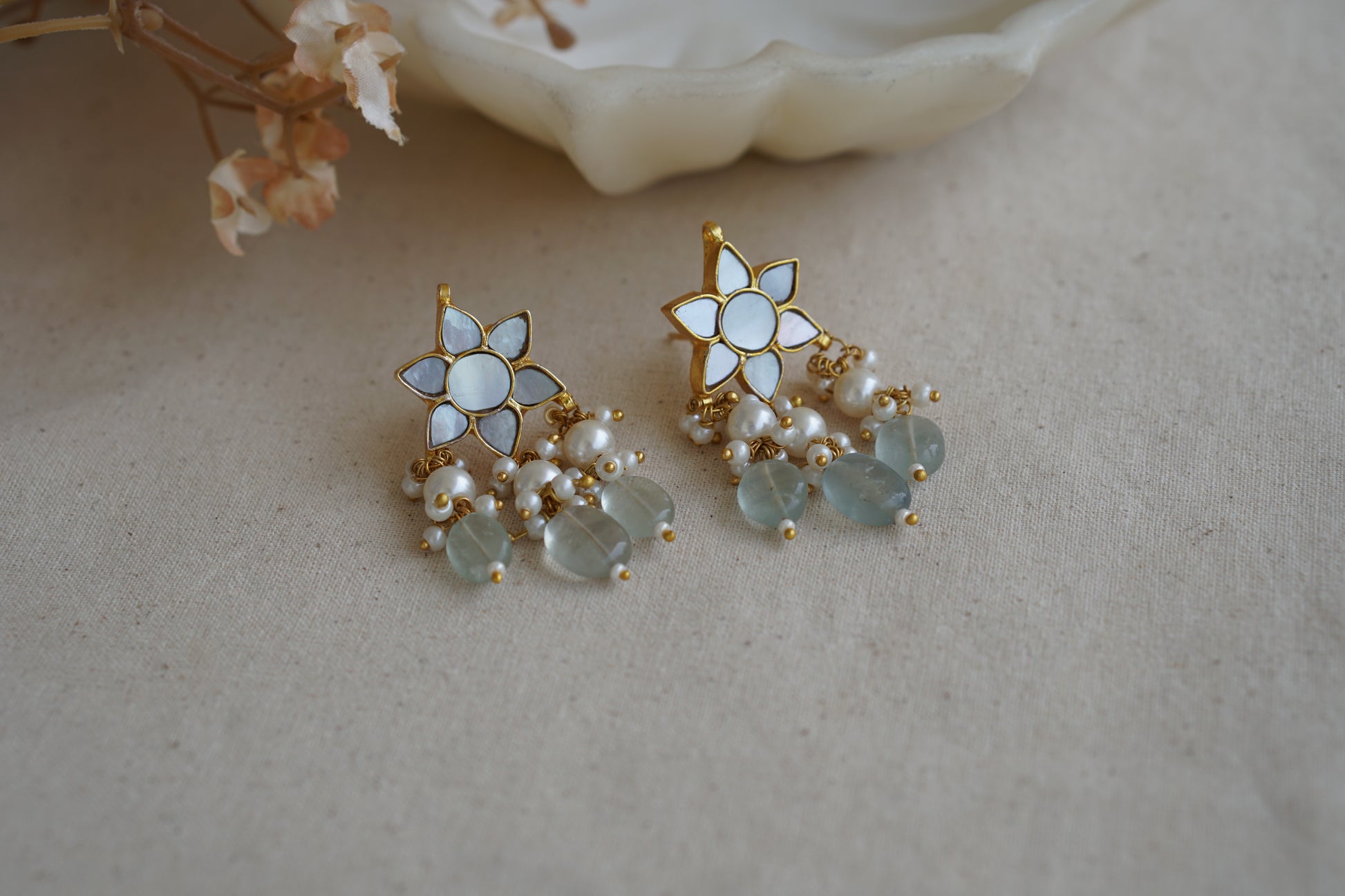 Mother of Pearl Earrings (1-5035)(A) - JEWELSTYLE