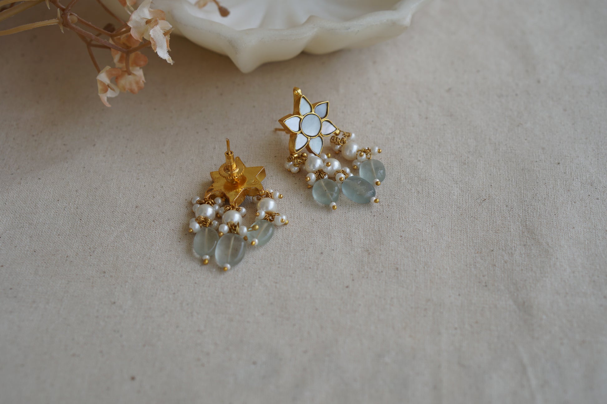 Mother of Pearl Earrings (1-5035)(A) - JEWELSTYLE