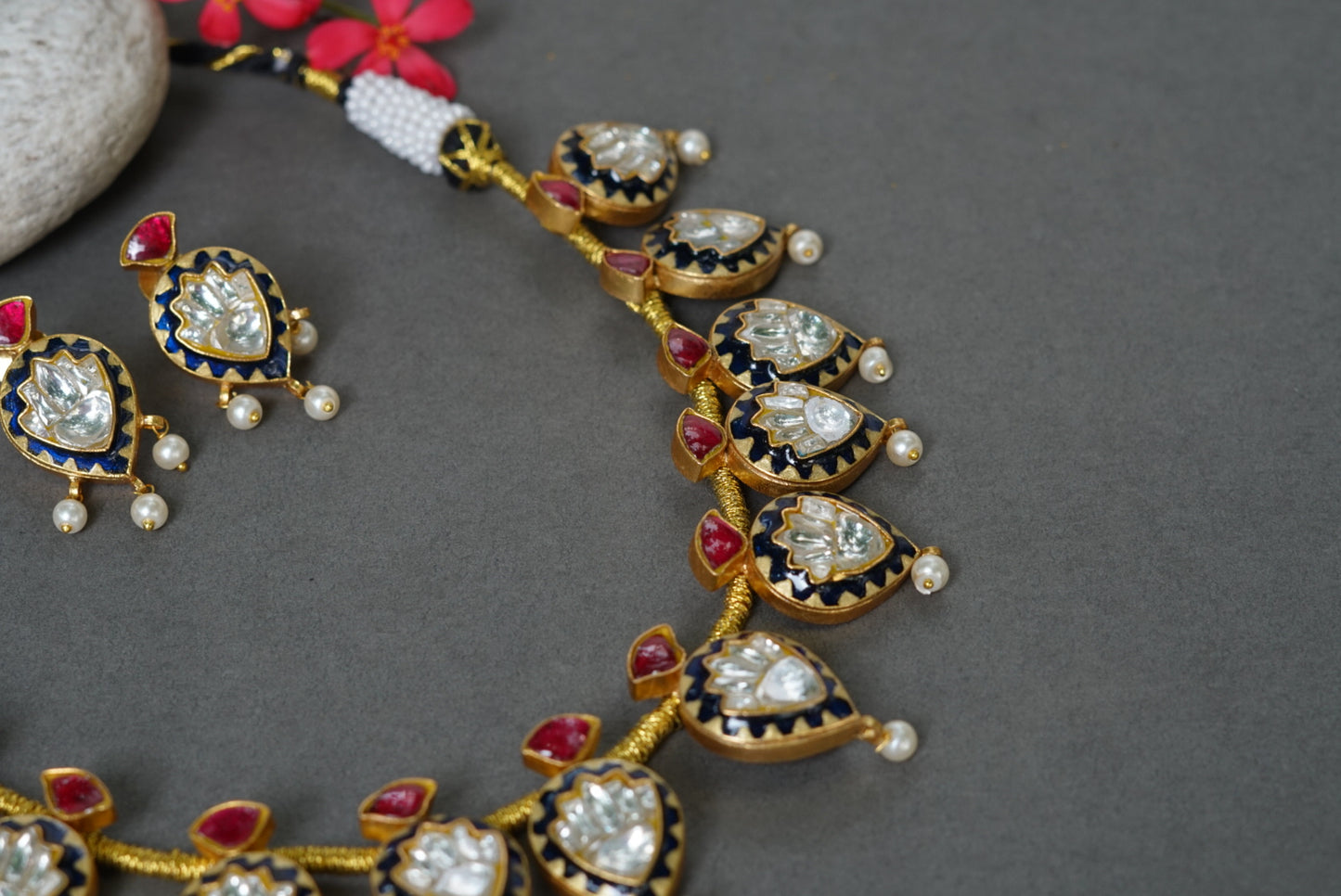 Exclusive Kundan Meena necklace set (4-6009)(R)(preorder) - JEWELSTYLE