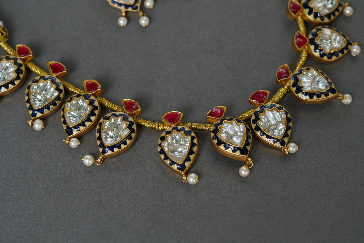 Exclusive Kundan Meena necklace set (4-6009)(R)(preorder) - JEWELSTYLE