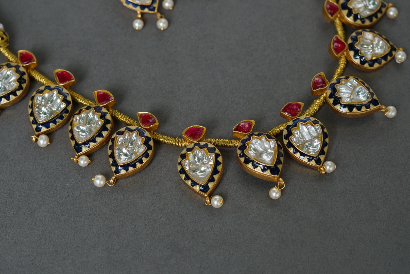 Exclusive Kundan Meena necklace set (4-6009)(R)(preorder) - JEWELSTYLE