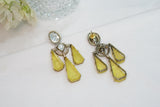 Yellow Doublet stone polki  Earring (1-4201)(B)