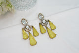 Yellow Doublet stone polki  Earring (1-4201)(B)