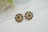 Green stone polki Studs (1-4209)(B)