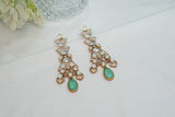 Light Green stone polki Earring (1-4207)(B)