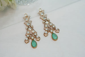 Light Green stone polki Earring (1-4207)(B)