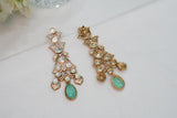 Light Green stone polki Earring (1-4207)(B)