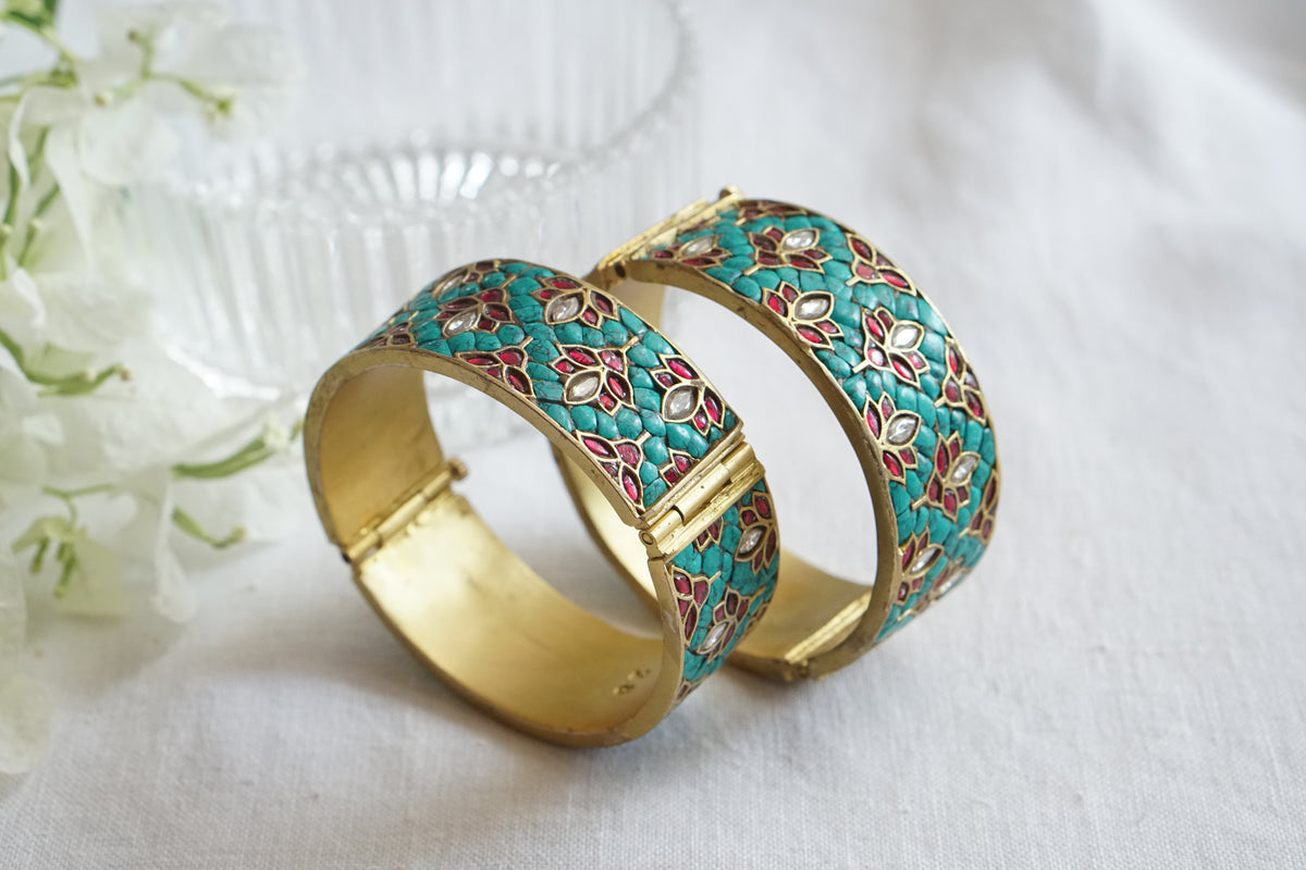 Kundan Stone Bangle (3-505)(A) Openable