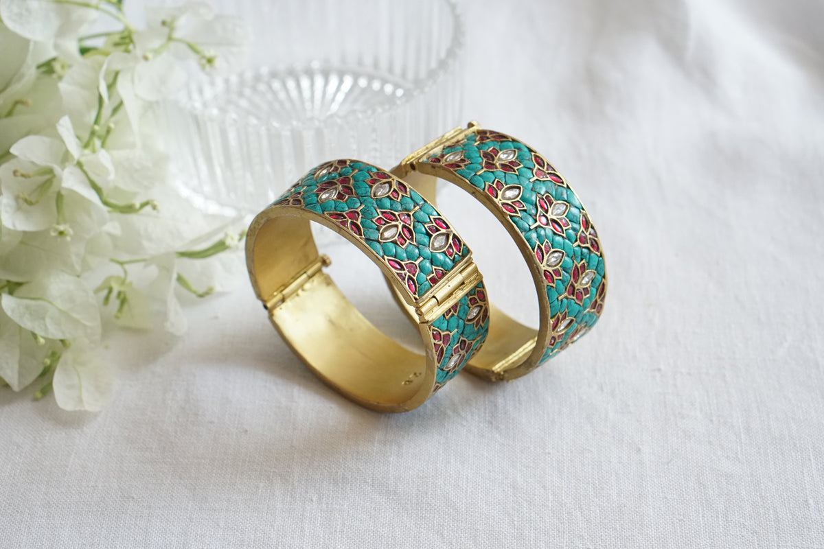 Kundan Stone Bangle (3-505)(A) Openable