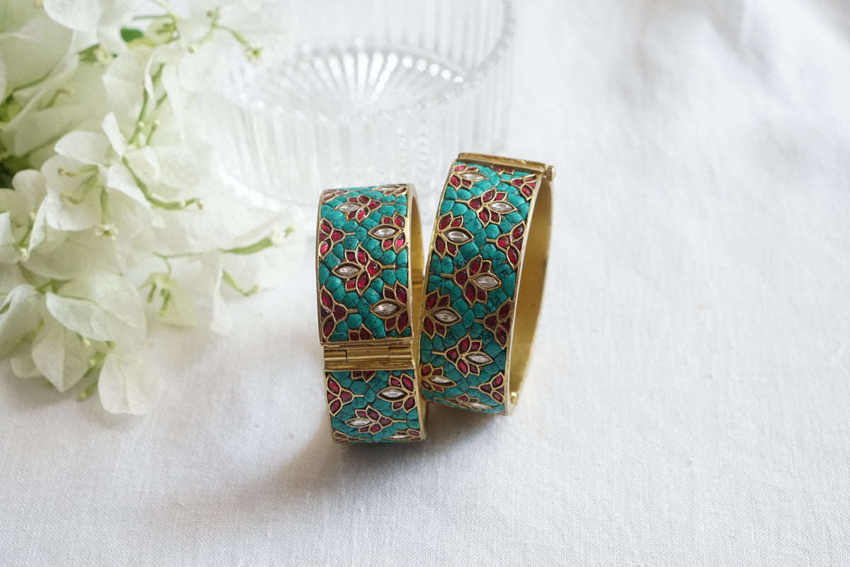 Kundan Stone Bangle (3-505)(A) Openable