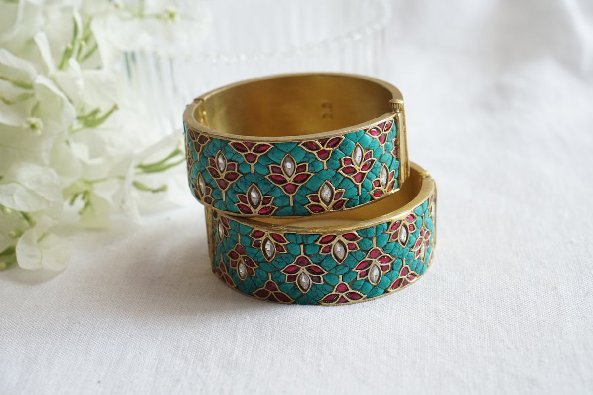 Kundan Stone Bangle (3-505)(A) Openable
