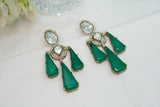 Green stone polki Earring (1-4208)(B)