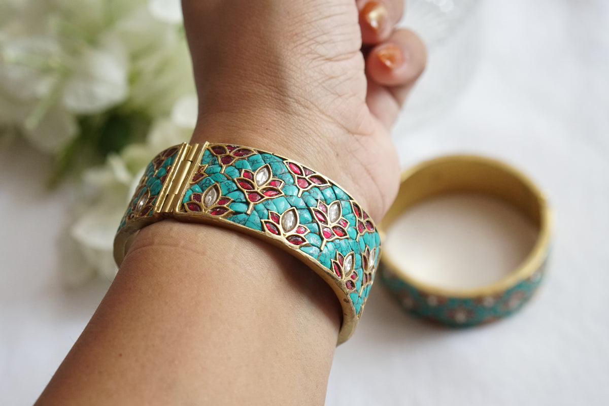 Kundan Stone Bangle (3-505)(A) Openable