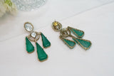 Green stone polki Earring (1-4208)(B)