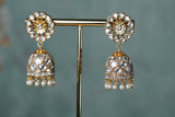 White Kundan Jhumki Earrings (1-4616)(R)(ALREADY DISCOUNTED