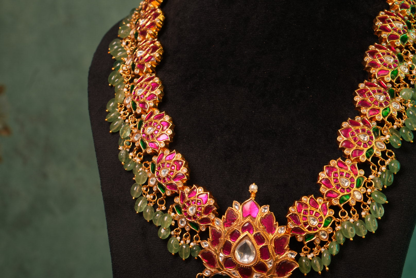 Long Kundan Pendant Necklace Set (4-8994)(KA) (PREORDER) (Made IN 7-8 DAYS TIME) - JEWELSTYLE