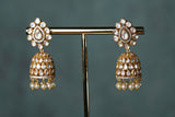White Mossainite polki Jhumki(1-4618)(R)(ALREADY DISCOUNTED