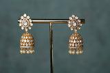 White Mossainite polki Jhumki(1-4618)(R)(ALREADY DISCOUNTED