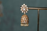 White Mossainite polki Jhumki(1-4618)(R)(ALREADY DISCOUNTED