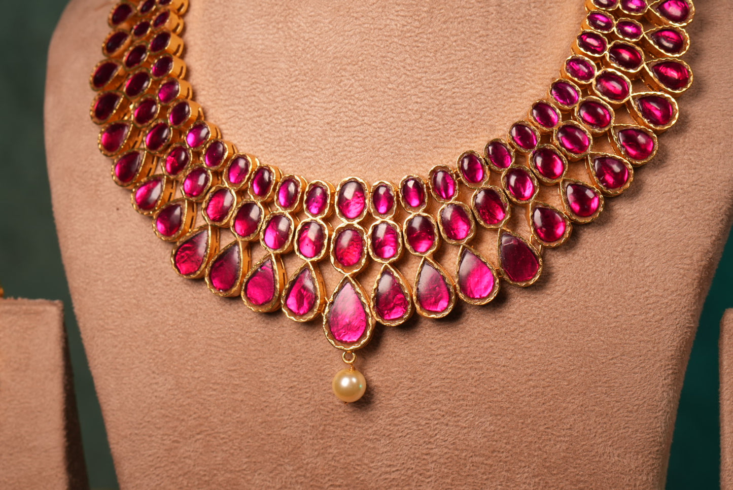 Red Stone Kundan Necklace Set (4-8991)(KA) (PREORDER) (Made IN 7-8 DAYS TIME) - JEWELSTYLE