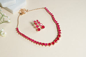 Ruby AD Necklace Set (4-8487)(Ex)