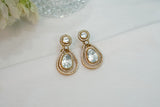 White stone polki  Earring (1-4203)(B)