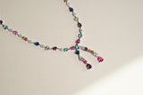 Multi Stone AD Necklace Set (4-8488)(Ex)