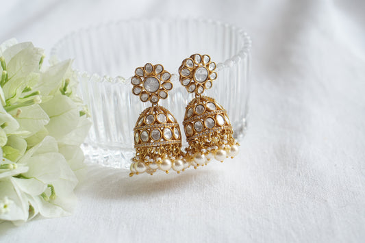 White Polki Jhumki (1-5557)(K)