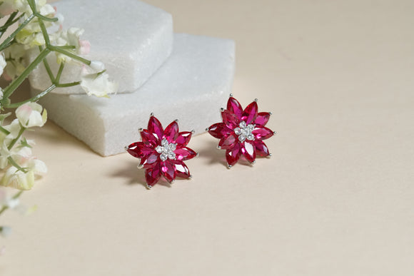 Red stone ad studs(1-4628)(EX)
