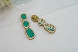 Green Doublet stone polki  Earring (1-4202)(B)