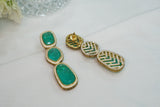 Green Doublet stone polki  Earring (1-4202)(B)