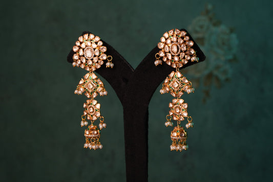 Mossainite Polki Earrings (1-5072)(R)(Office Piece)