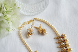 Pink kundan pearl necklace Set (4-9627)(K)