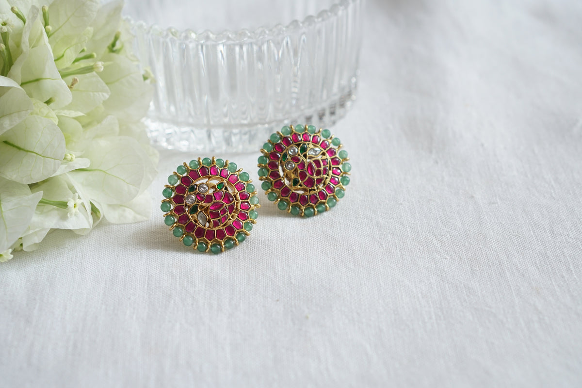 Ruby Kundan Studs (1-5556)(K)