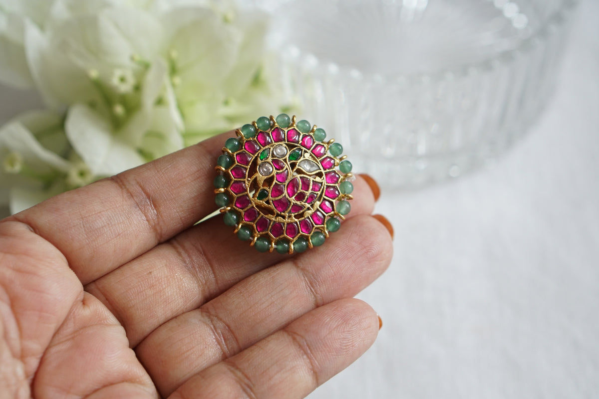 Ruby Kundan Studs (1-5556)(K)