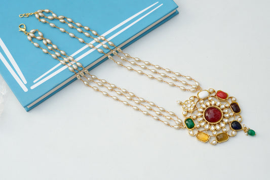 Kundan pendant necklace (4-6433)(R)(PREORDER)