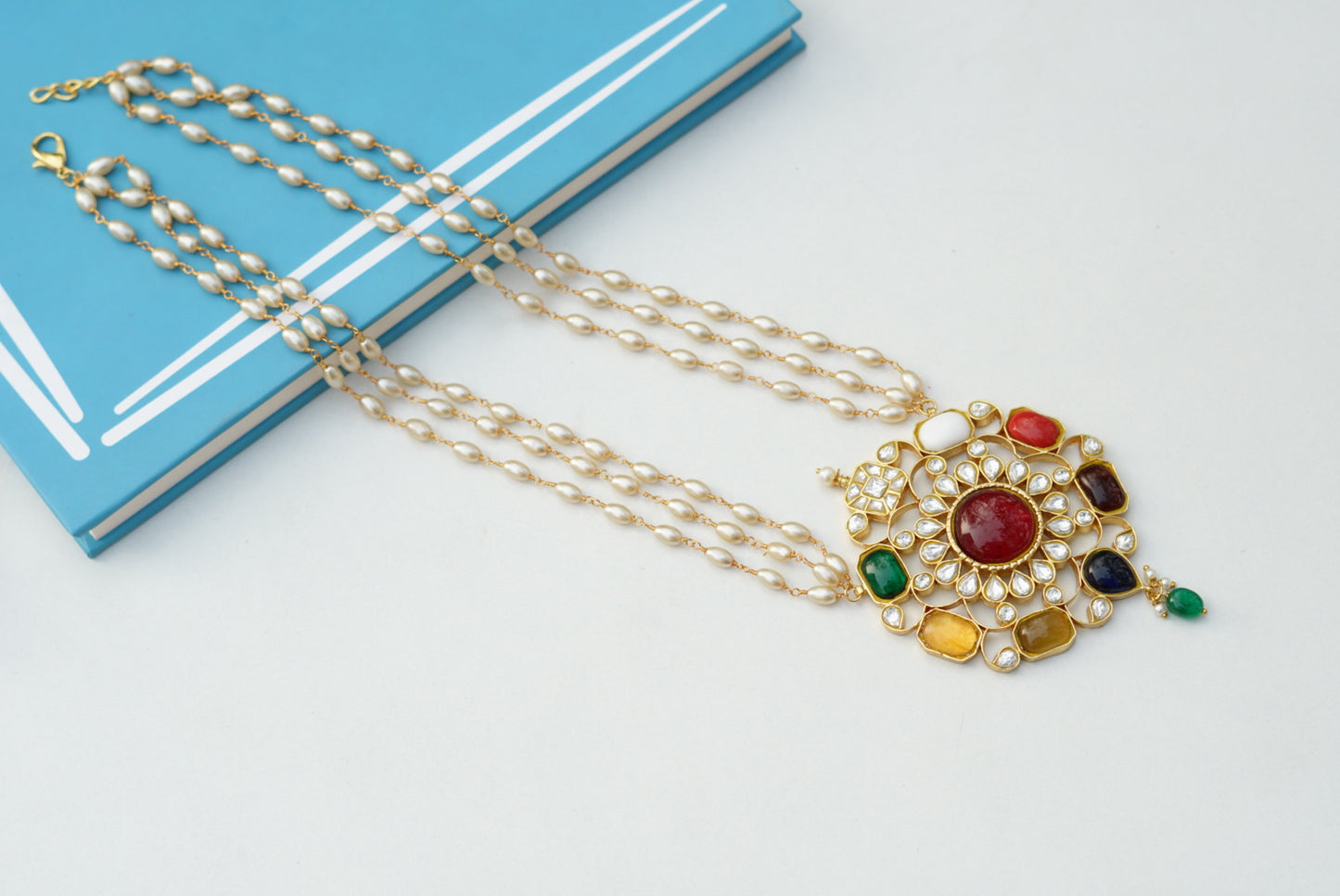Kundan pendant necklace (4-6433)(R)(PREORDER)