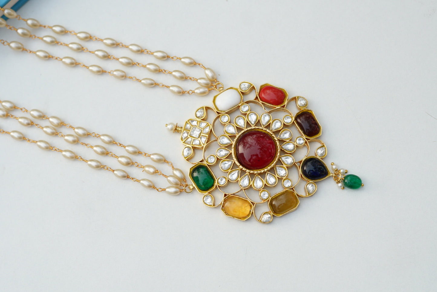 Kundan pendant necklace (4-6433)(R)(PREORDER)